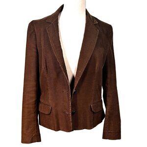 Vintage 80s Oscar De La Renta Brown Corduroy Blazer Women’s S 4/6 Classic